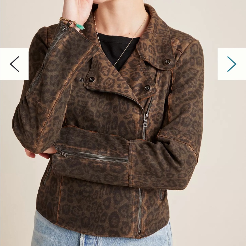 Anthropologie Marrakech Marni Leopard Moto Jacket
